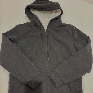 Dark gray fleece hoodie
